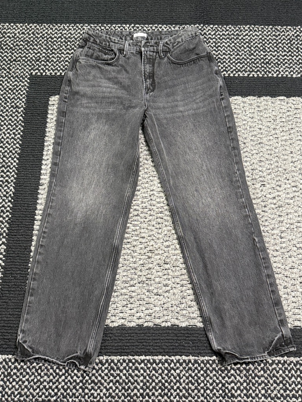 Good American Straight Leg Jeans Women’s 31 High Waist Washed Black Denim Casual - Picture 1 of 6